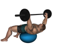Barbell Press - Fitness Ball Wide Grip